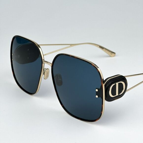 NEW Dior DIORBOBBY S1U B5B0 Gold Blue Metal Women Geometric Oversized Sunglasses - Picture 10 of 14